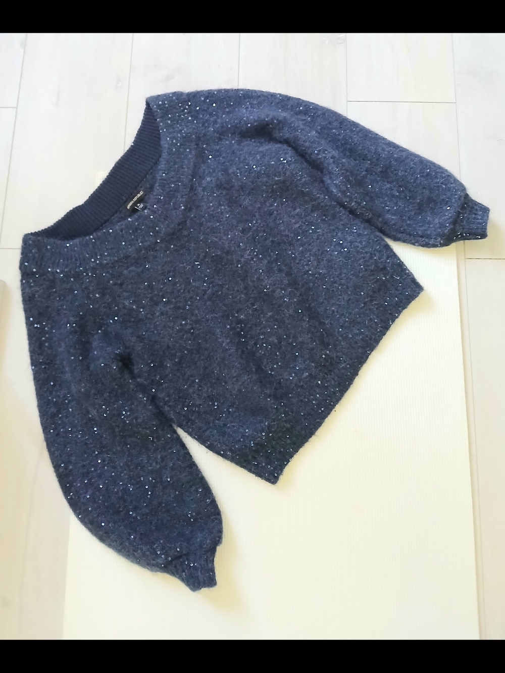 Banana Republic Navy Blue Sweater, lana/ alpaca/ sequins/M, mint